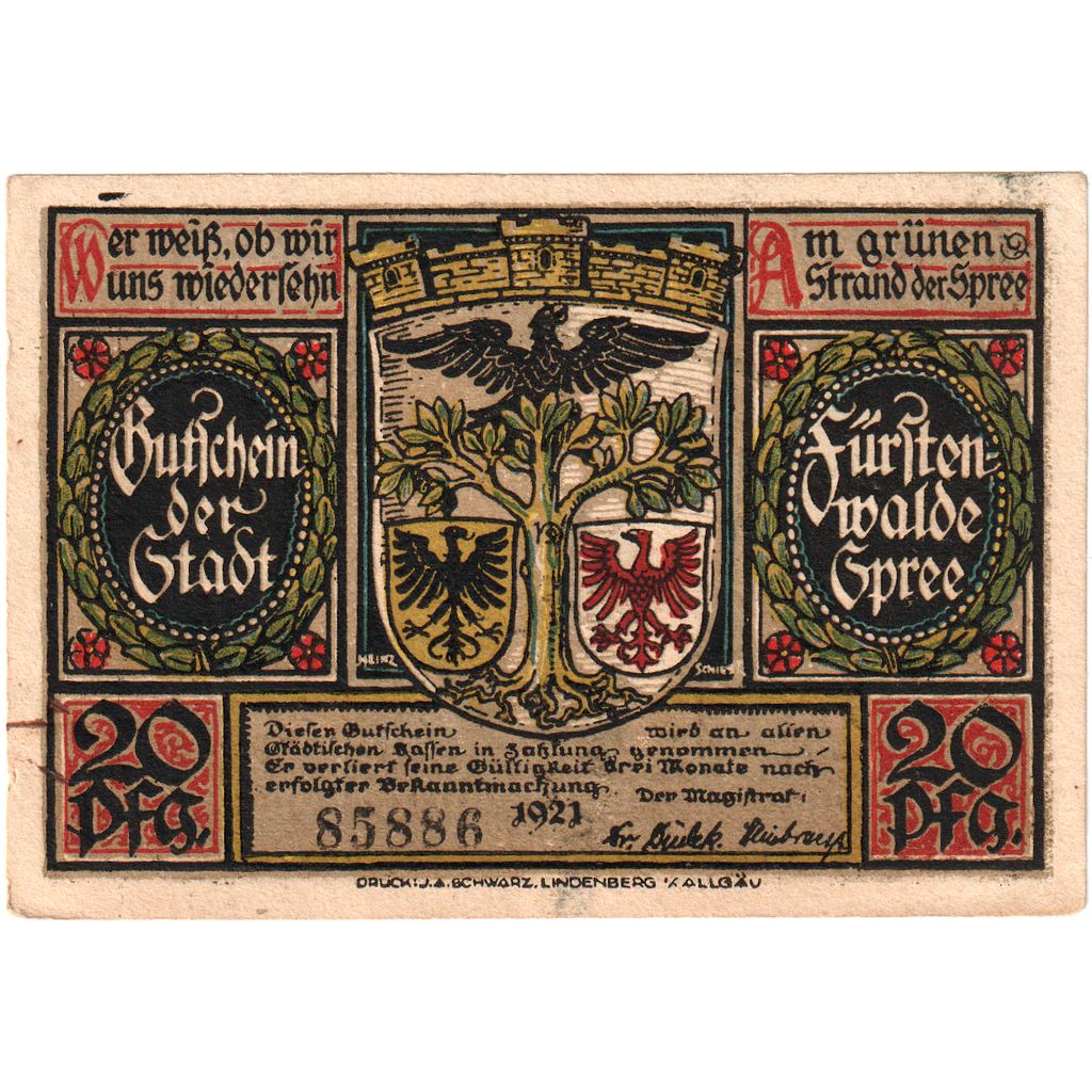 Germania, Fürstenwalde, 20 Pfennig, SPL-
