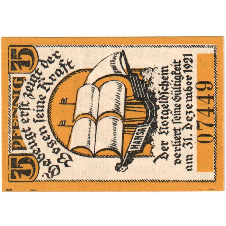Allemagne, Gorlitz, 75 Pfennig, 1921-12-31, SPL