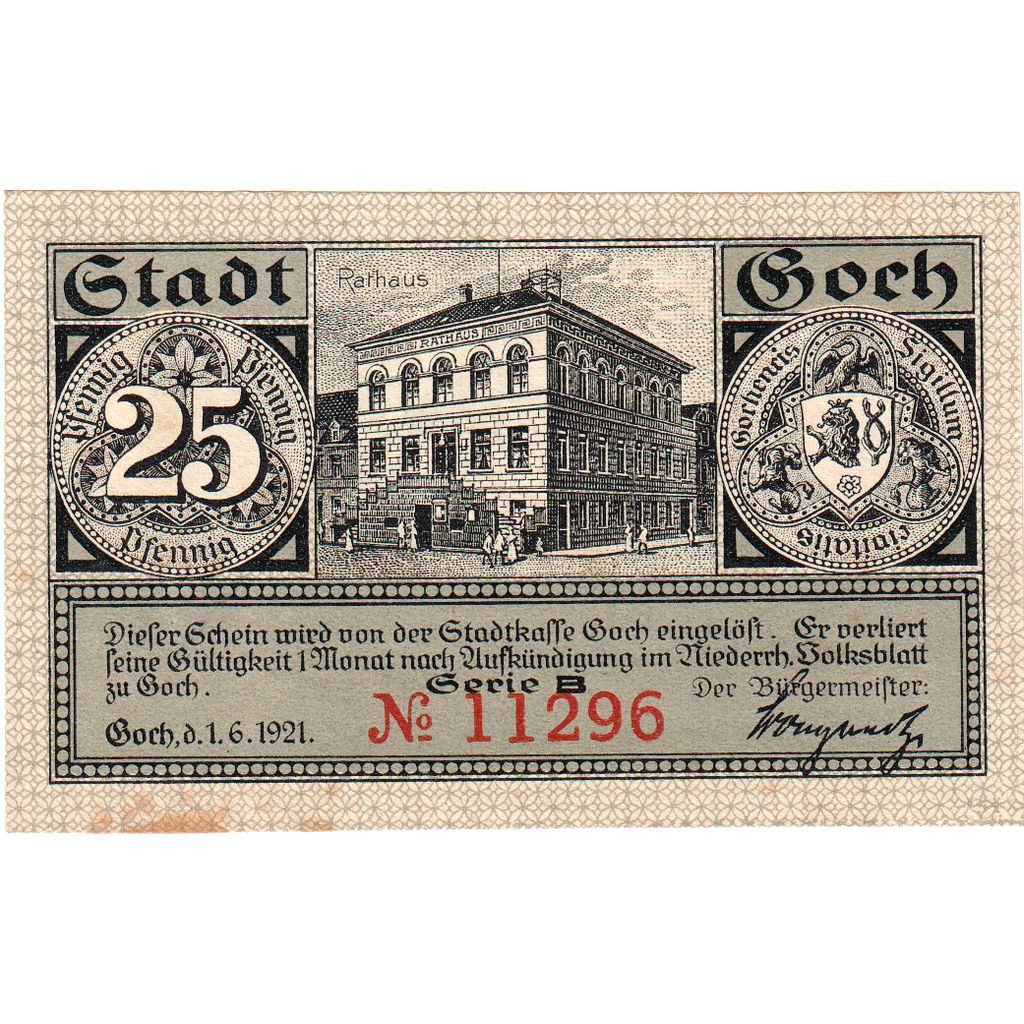 Allemagne, Goch, 25 Pfennig, 1921-01-01, SUP