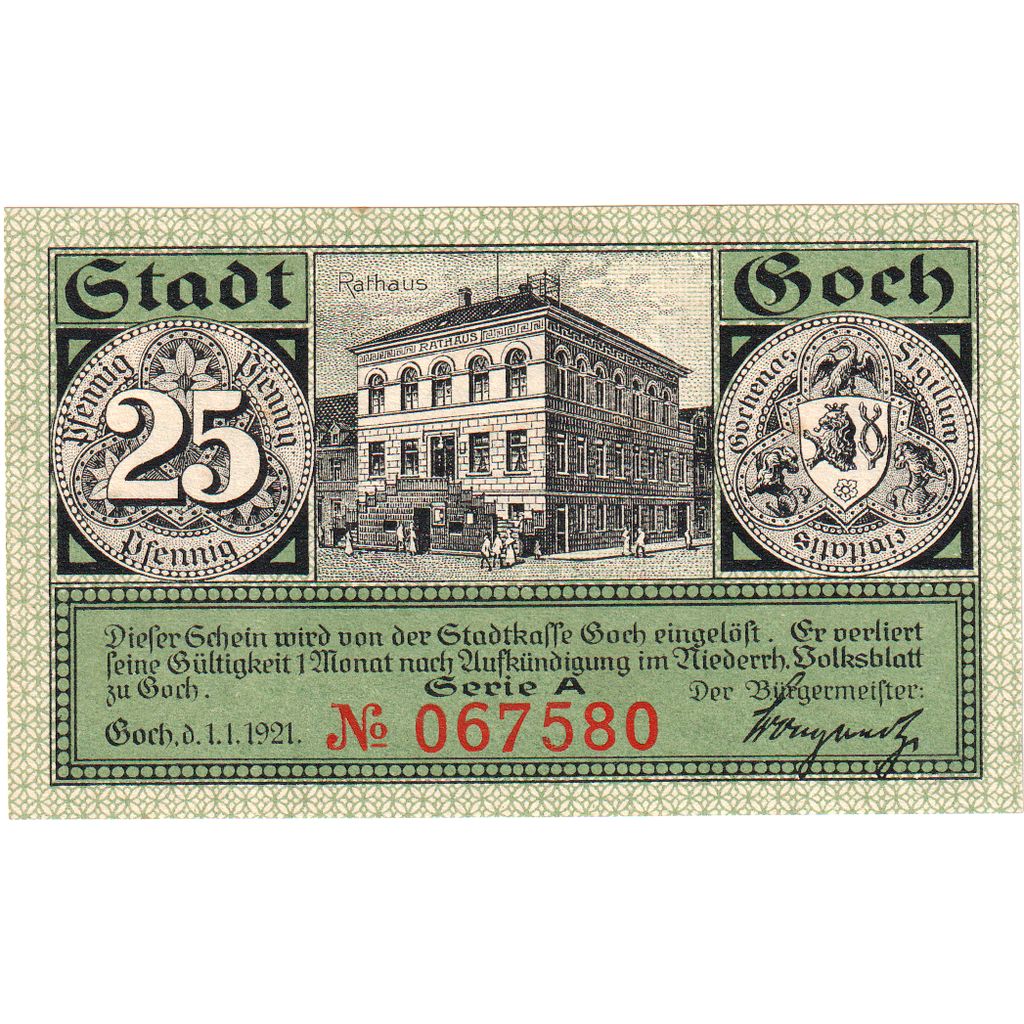 Allemagne, Goch, 25 Pfennig, 1921-01-01, SPL