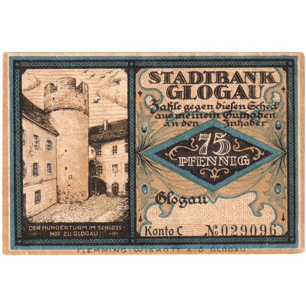 Allemagne, Glogau, 75 Pfennig, SPL