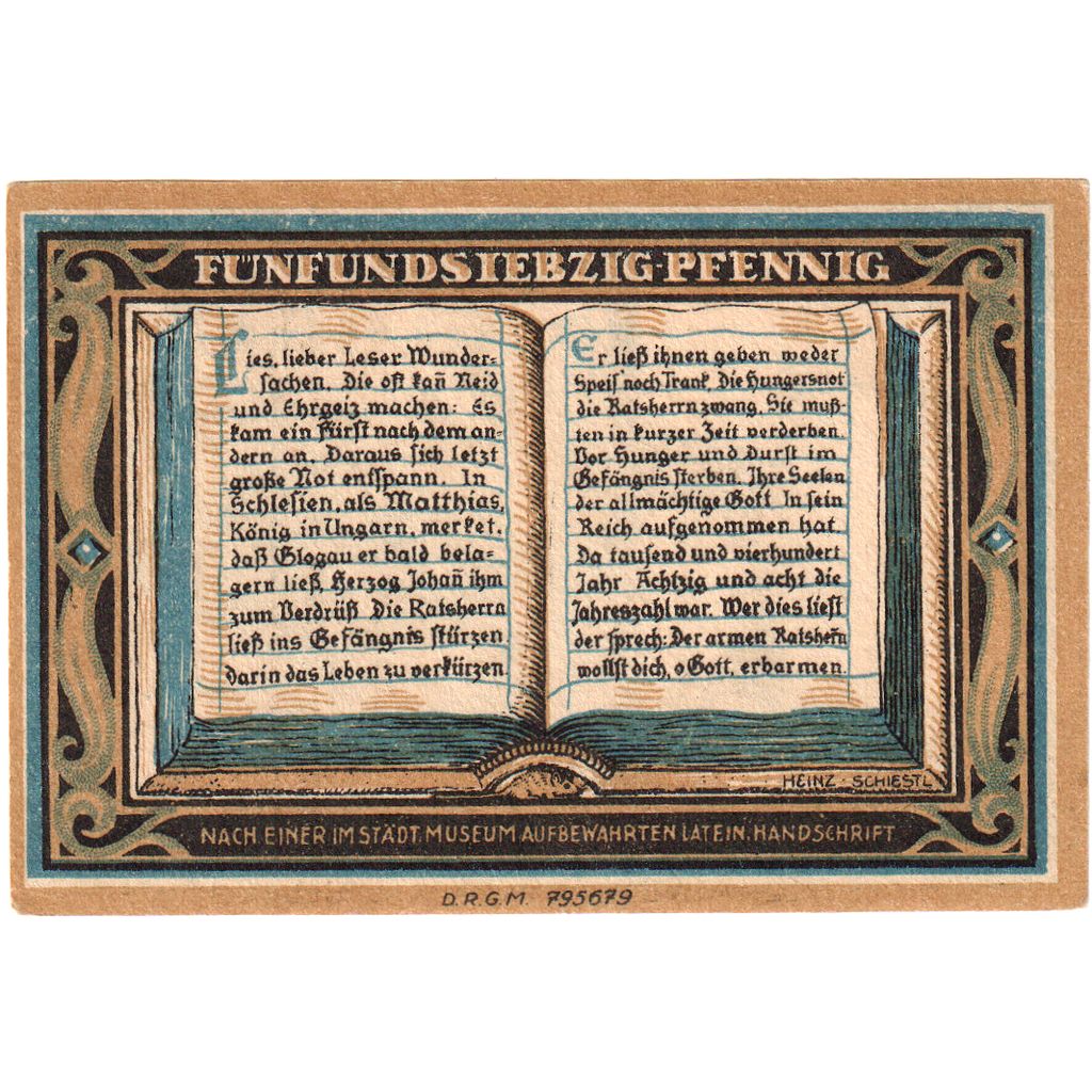 Allemagne, Glogau, 75 Pfennig, SPL