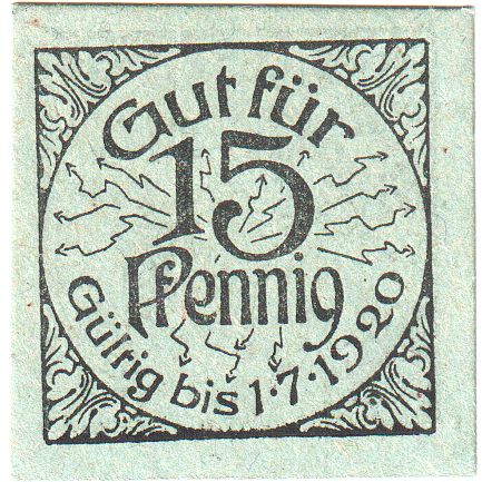 Allemagne, Flensburg, 15 Pfennig, 1920-07-01, SPL