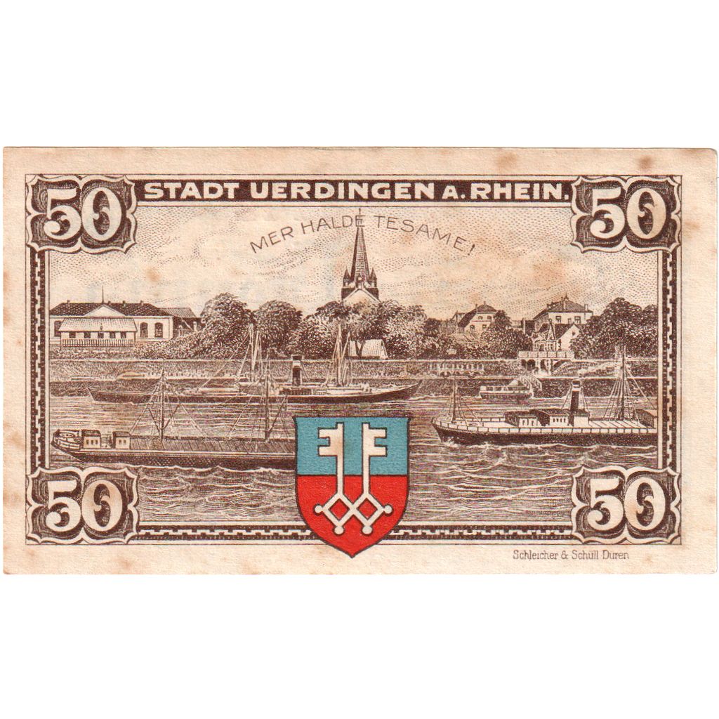 Deutschland, Verdingen A. Rhein, 50 Pfennig, 1921-02-20, S
