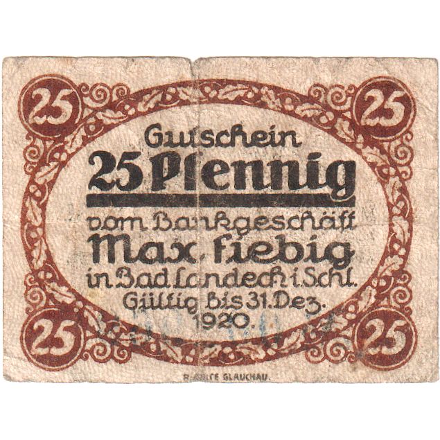 Duitsland, Max Fiebig, 25 Pfennig, 1920-12-31, TB