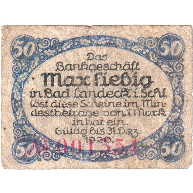 Duitsland, Max Fiebig, 50 Pfennig, 1920-12-31, TB