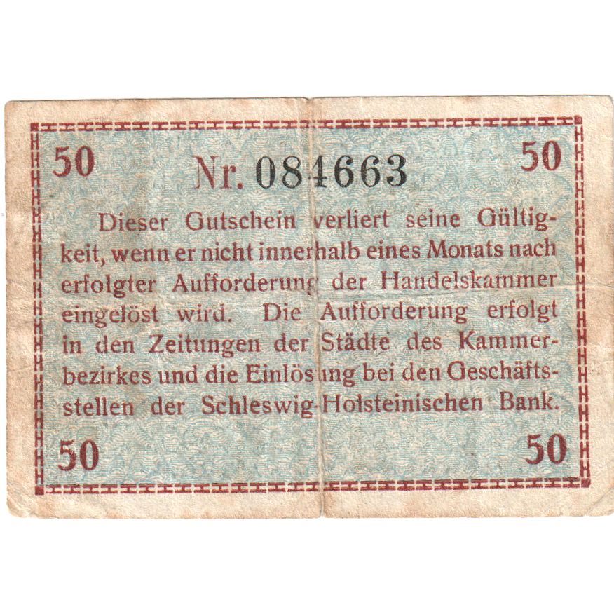 Allemagne, Flensburg, 50 Pfennig, TB