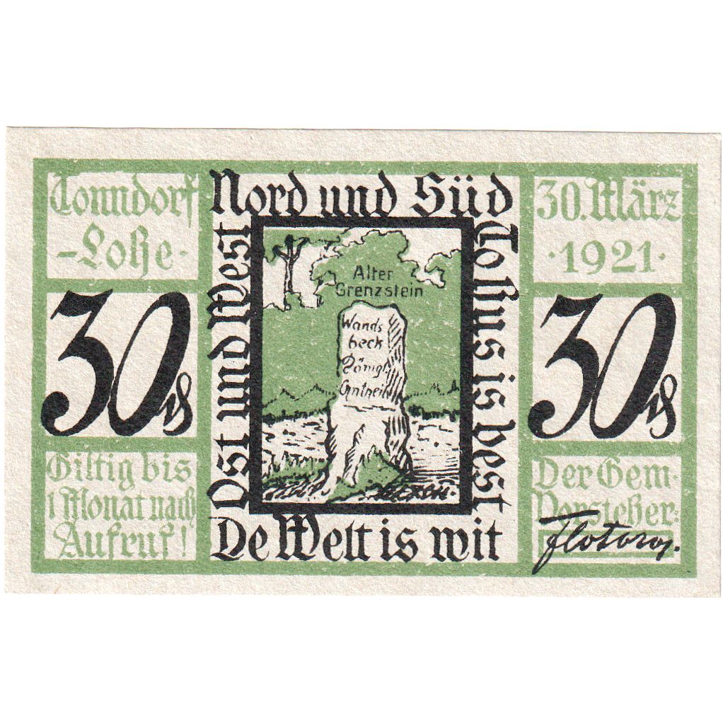 Duitsland, Tonndorf - Lohe, 30 Pfennig, 1921-03-30, TTB