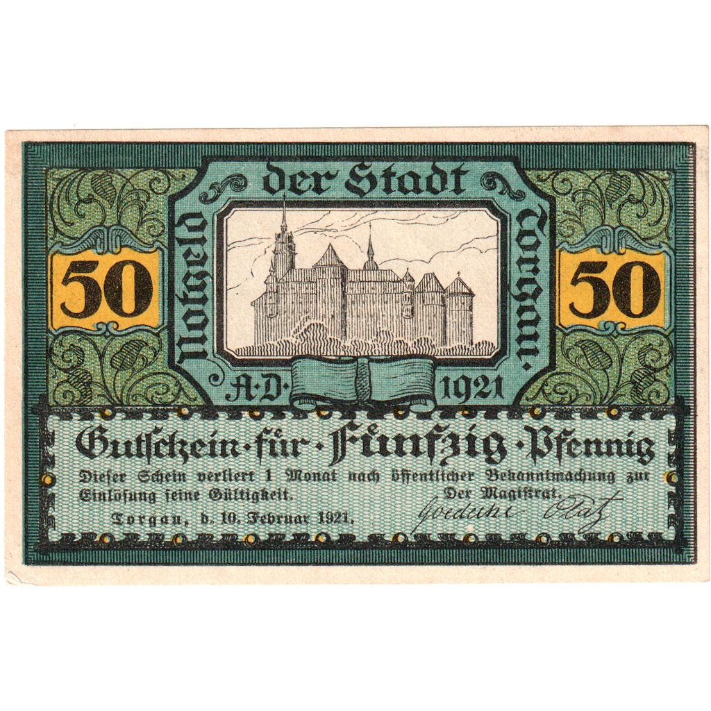 Germania, Torgau, 50 Pfennig, 1921-02-10, SPL