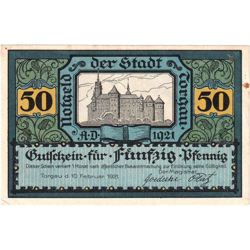 Duitsland, Torgau, 50 Pfennig, 1921-02-10, SUP