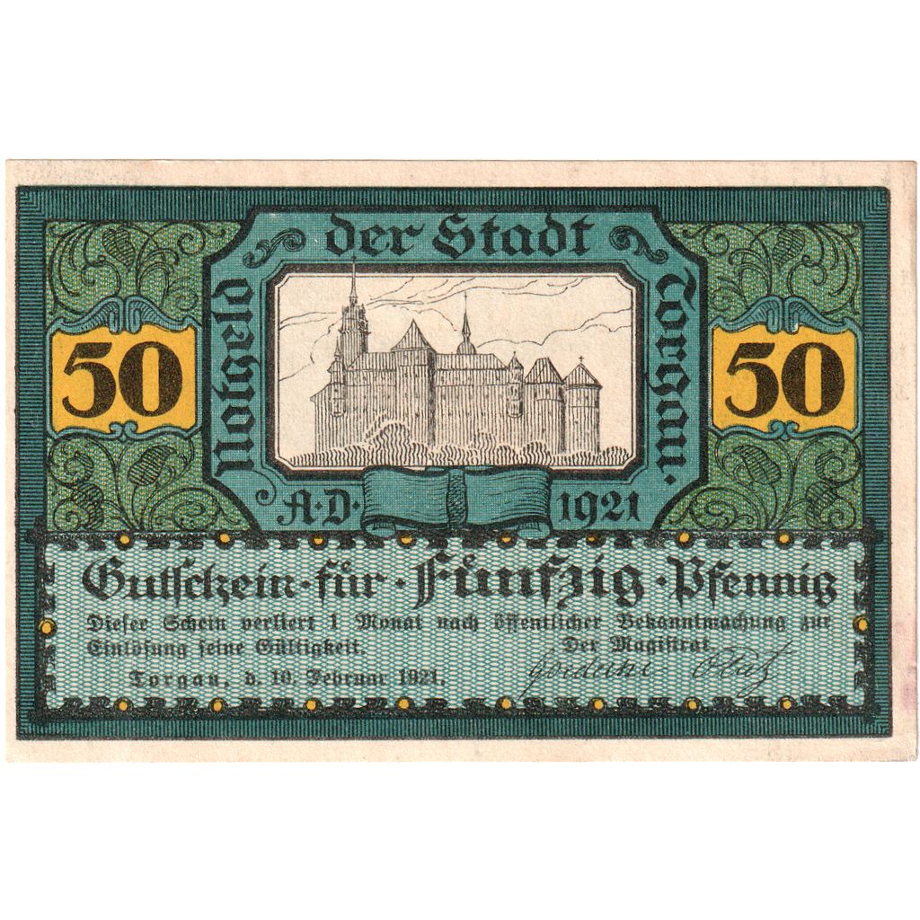 Germania, Torgau, 50 Pfennig, 1921-02-10, BB+