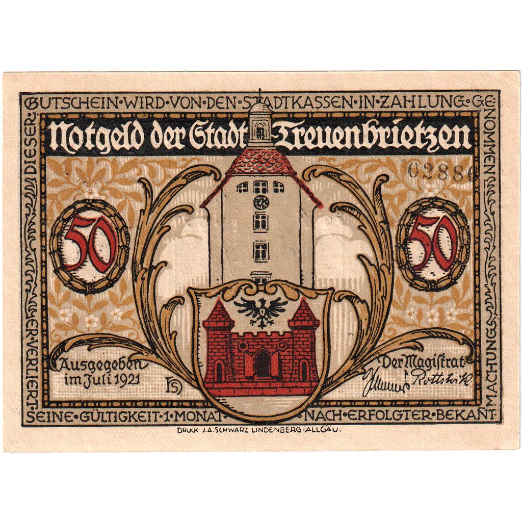 Germania, Treuenbrietzen, 50 Pfennig, SPL