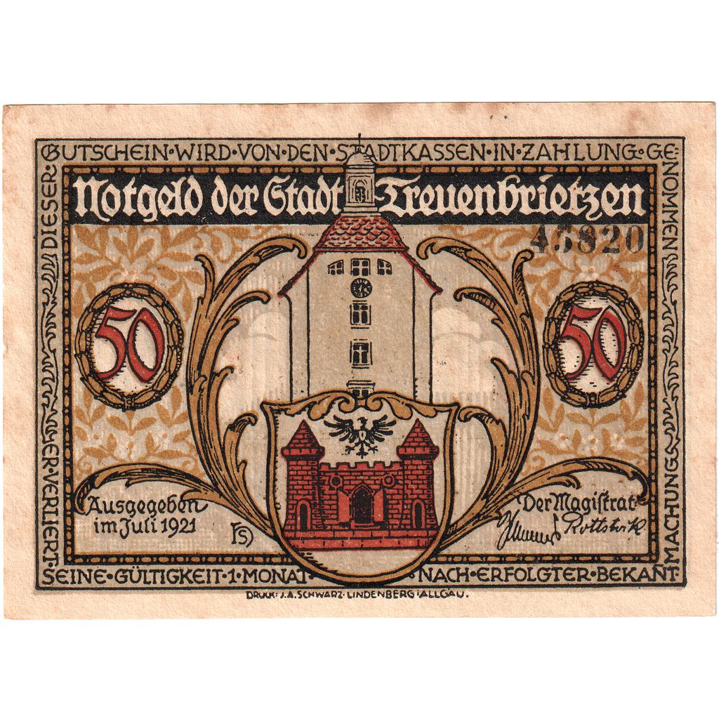 Germania, Treuenbrietzen, 50 Pfennig, BB
