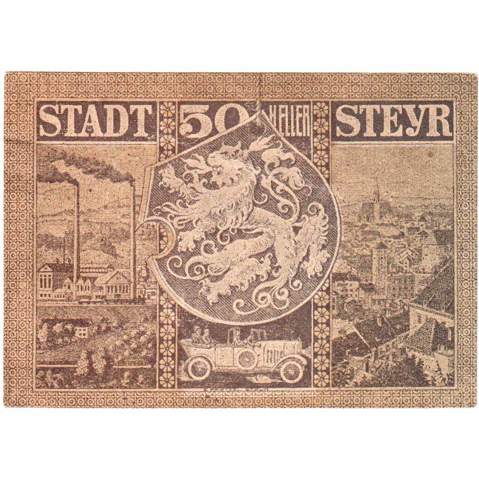 Austria, Steyr, 50 Heller, 1921-03-31, SC