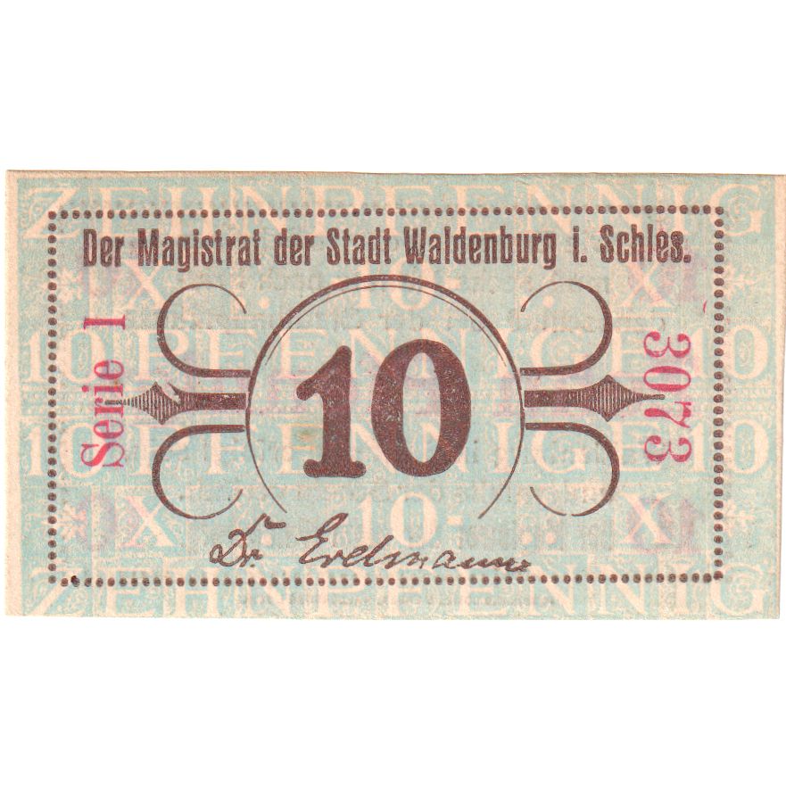 Germania, Waldenburg, 10 Pfennig, SPL