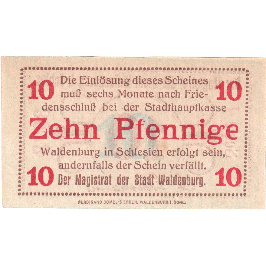 Germania, Waldenburg, 10 Pfennig, SPL