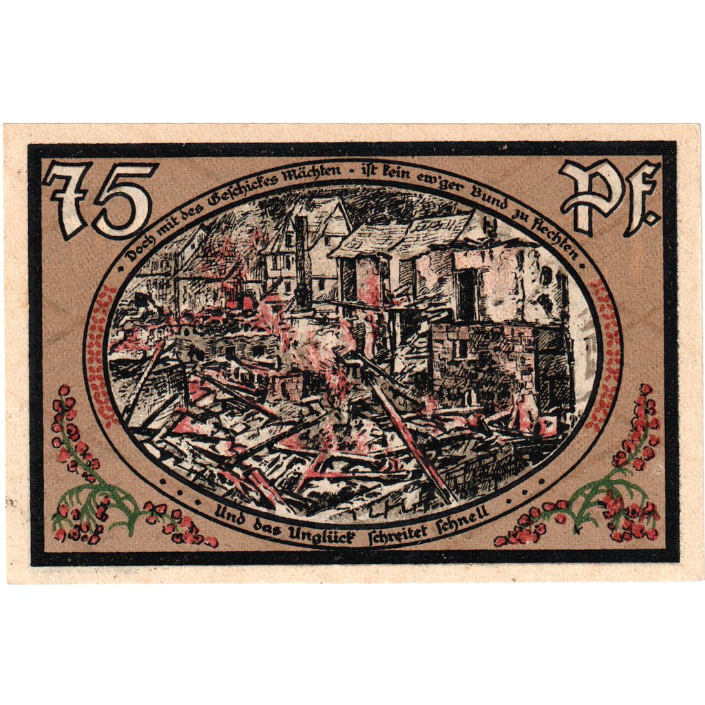 Germania, Wasungen, 75 Pfennig, 1921-10-01, SPL