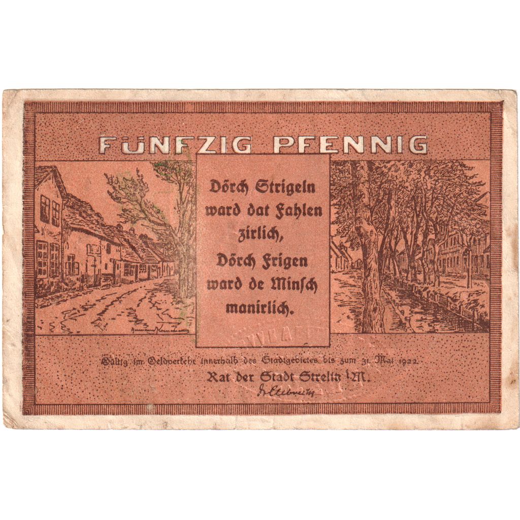 Germania, Strelitz, 50 Pfennig, 1922-05-31, BB