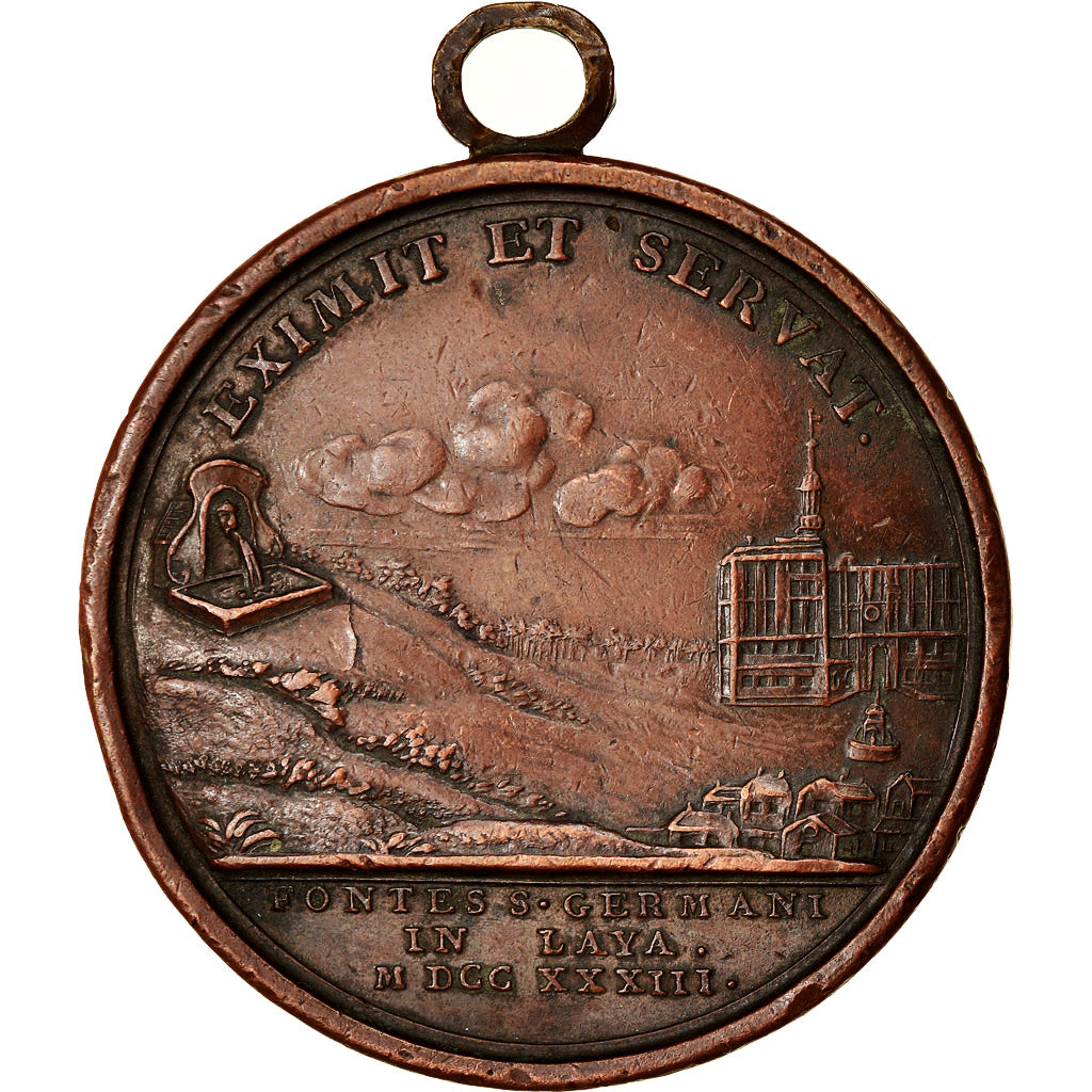 France, Medal, Louis XV, Le Pont de Saint-Germain-en-Laye, History, 1733