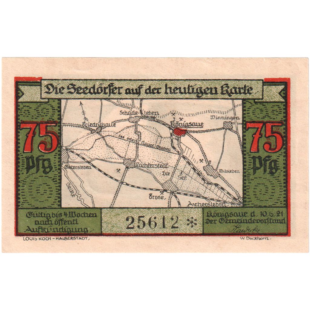 Germania, Königsaue, 75 Pfennig, SPL