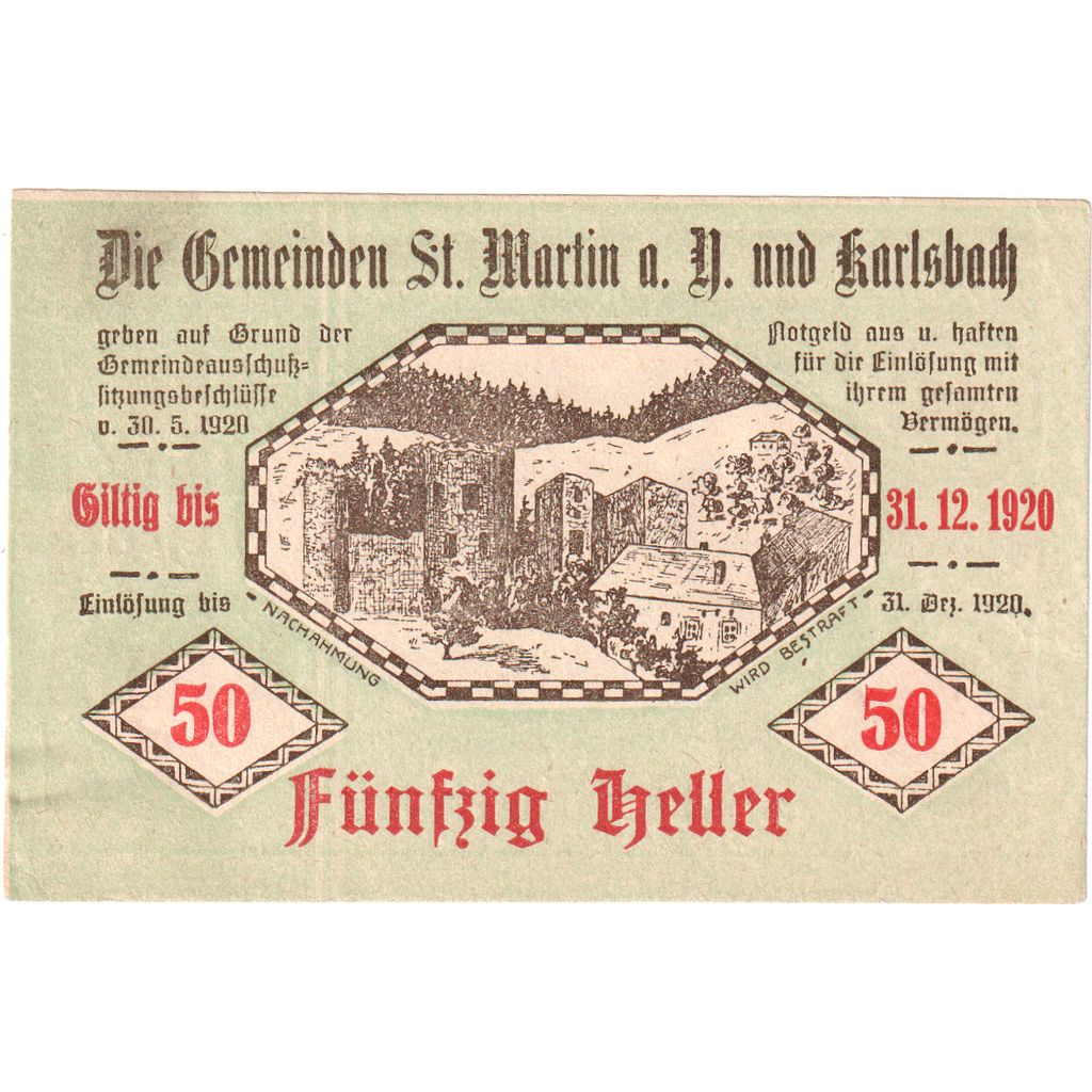 Austria, St Martin, 50 Heller, 1920-12-31, AU(55-58)
