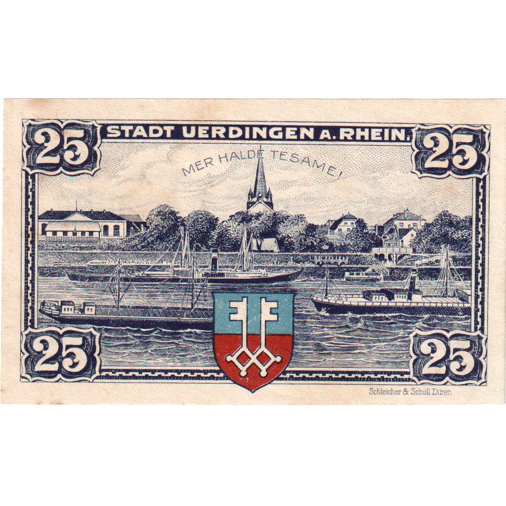 Germania, Uerdingen, 25 Pfennig, 1921-02-20, SPL