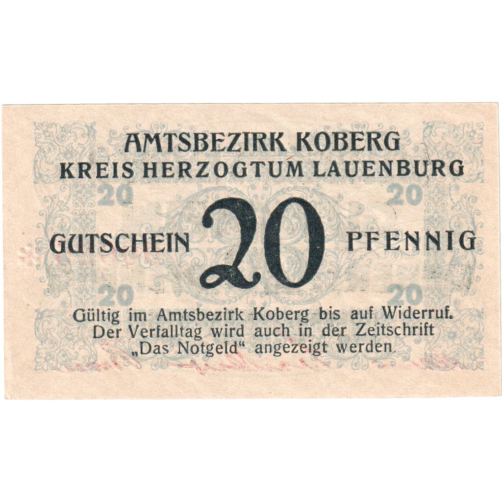 Alemania, Koberg, 20 Pfennig, 1921-03-03, SC