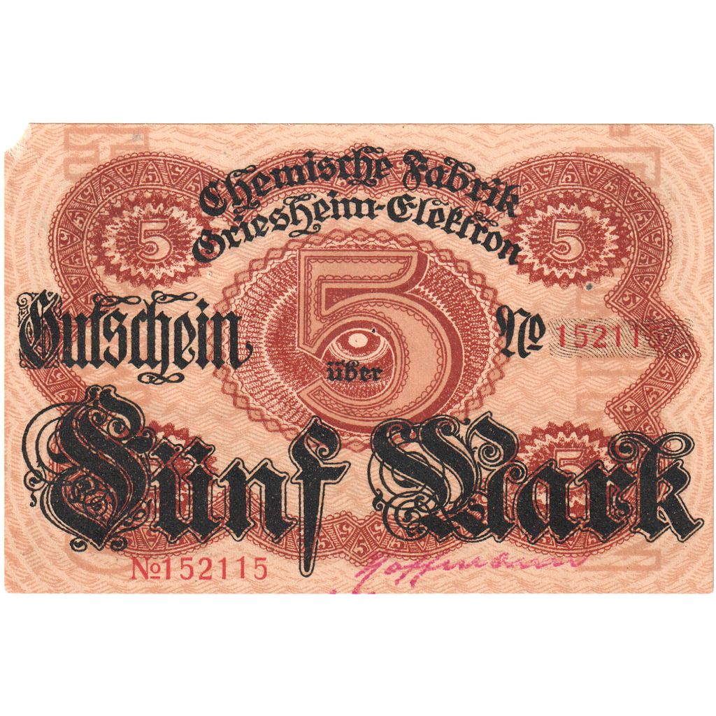 Duitsland, Frankfurt am Main, 5 Mark, 1919-12-31, TTB