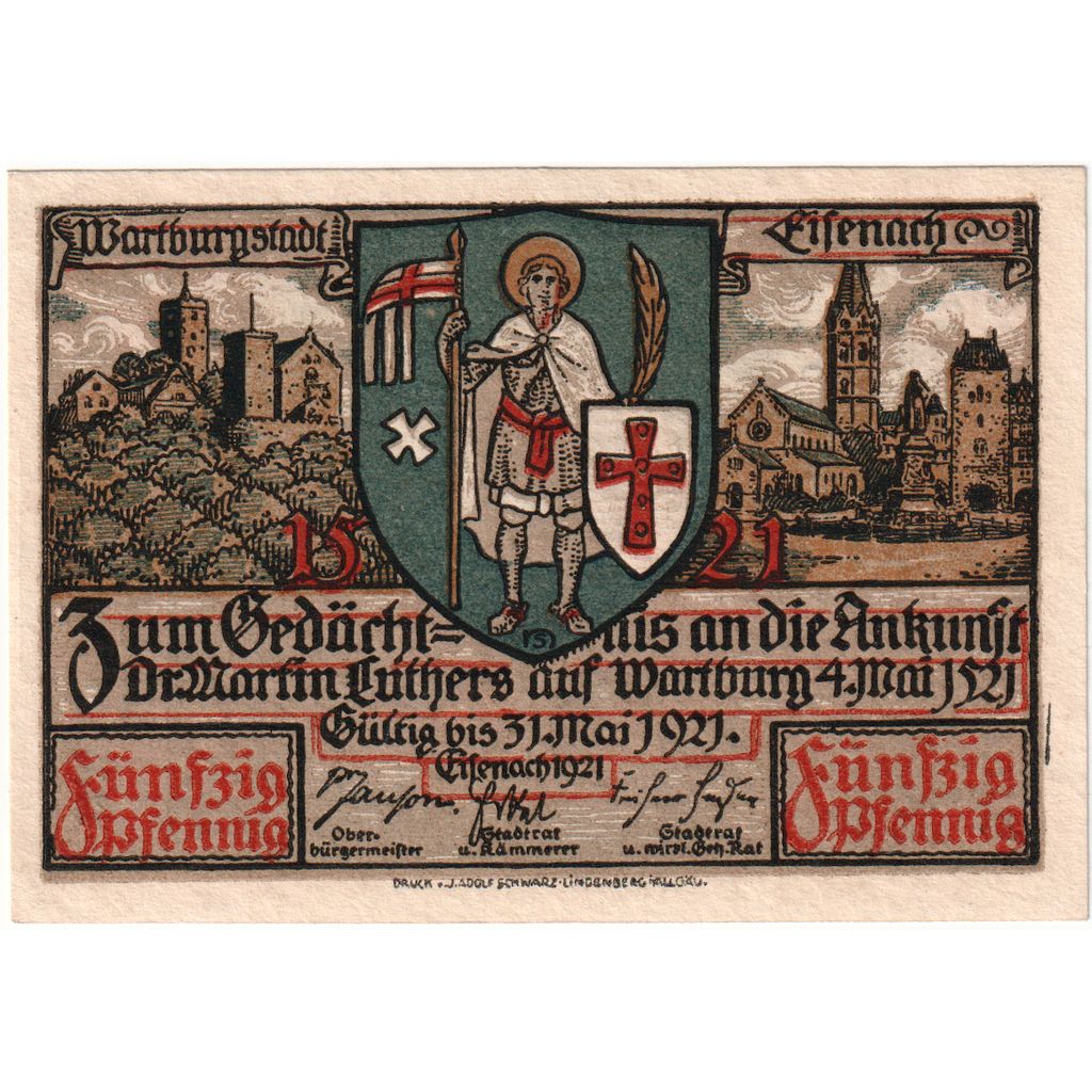 Deutschland, Eisenach, 50 Pfennig, 1921-05-31, UNZ-