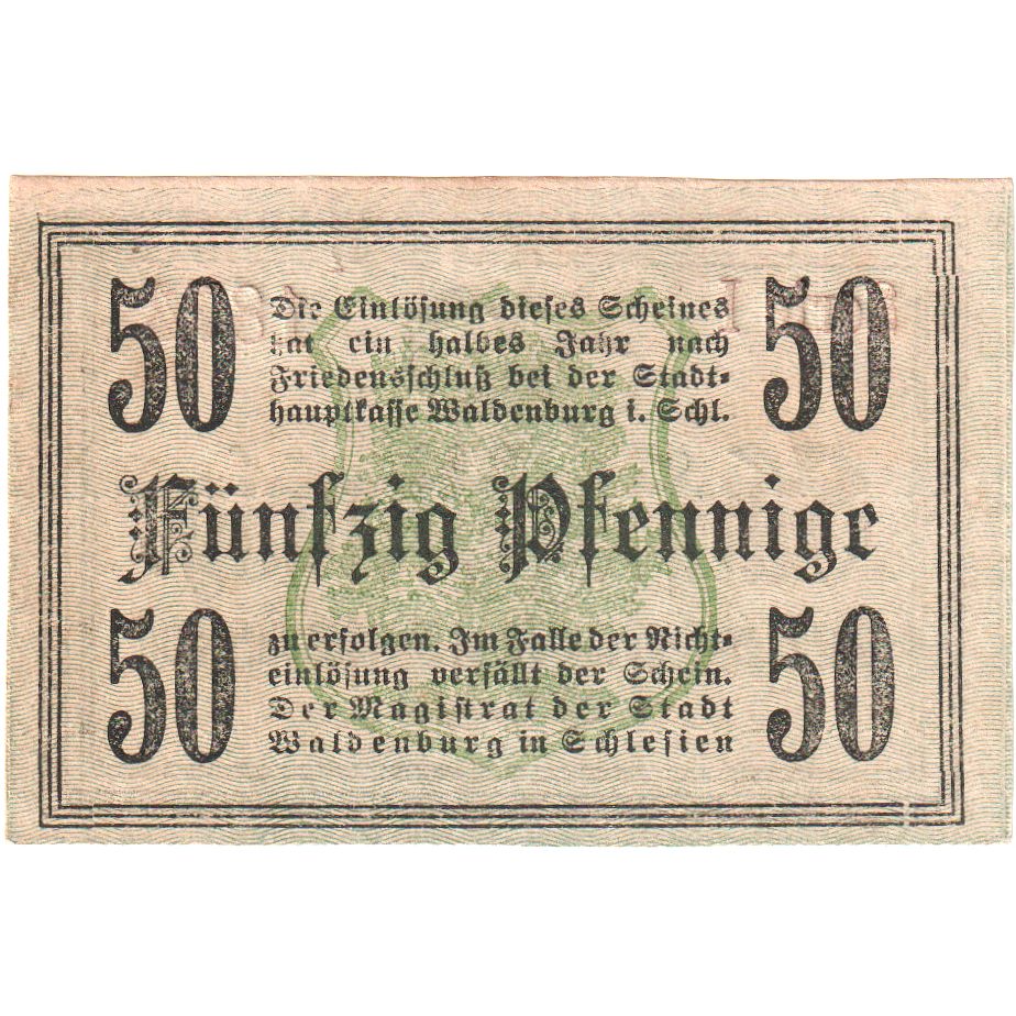 Germania, Waldenburg, 50 Pfennig, SPL