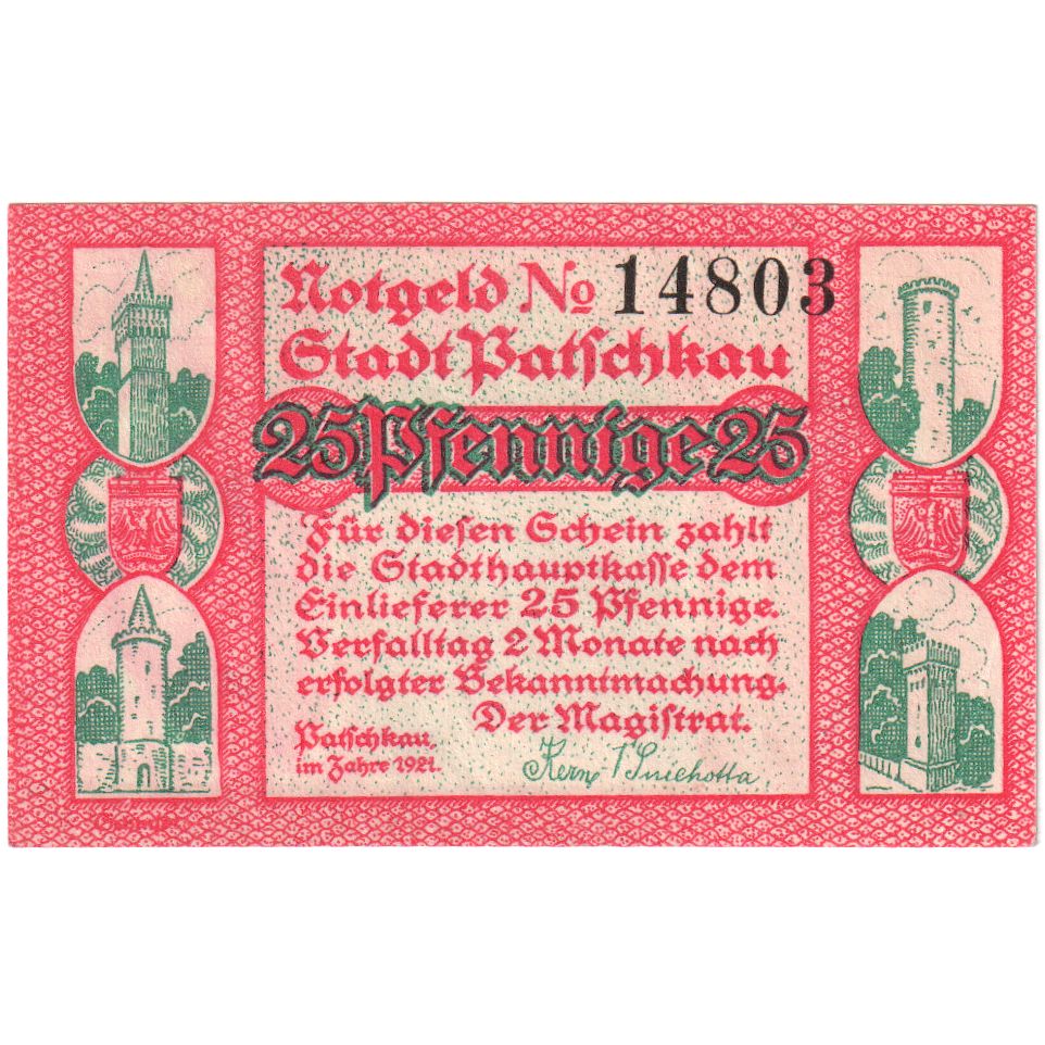 Duitsland, Patschkau, 25 Pfennig, SPL