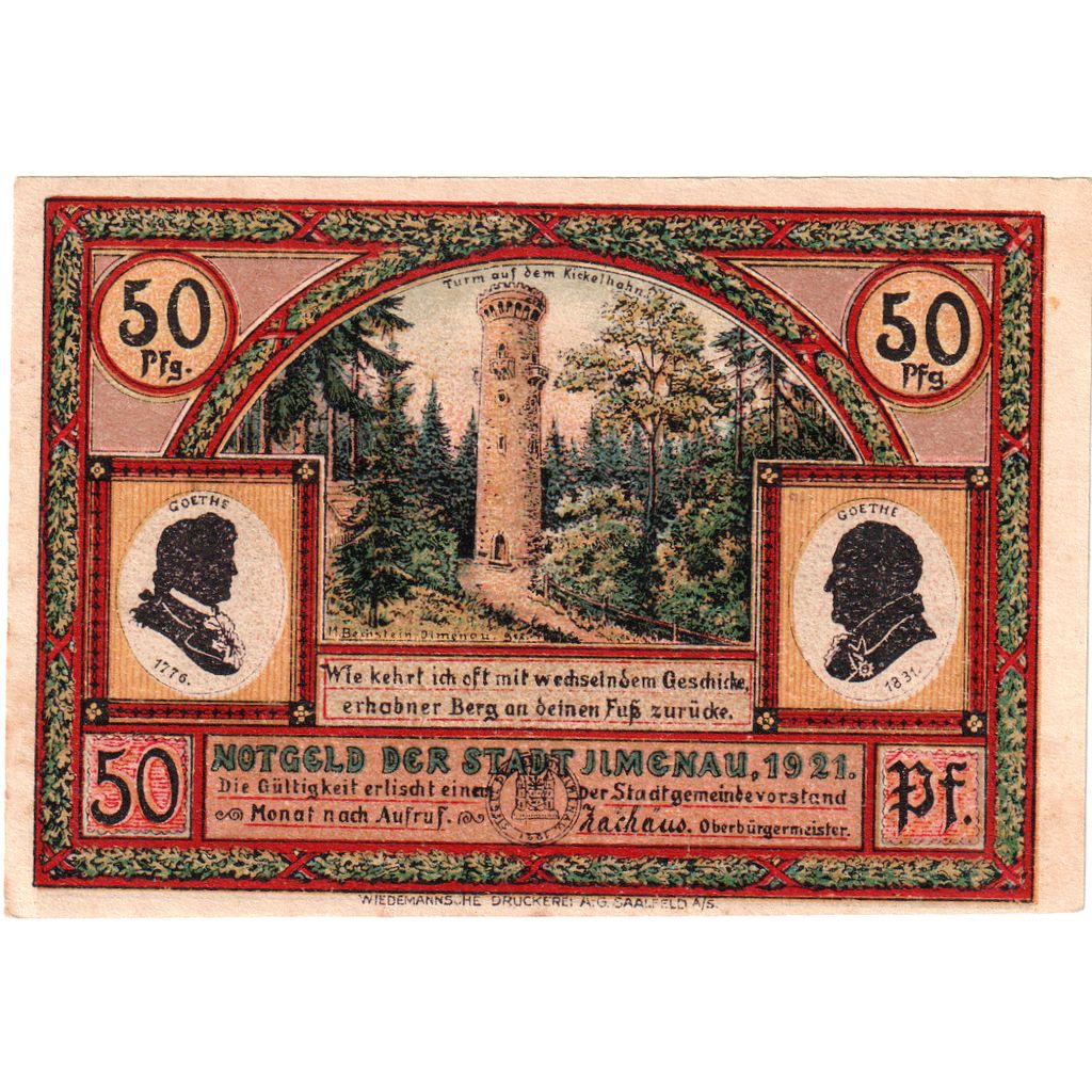 Deutschland, ilmenau, 50 Pfennig, VZ