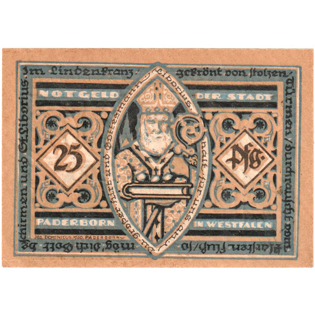 Germania, Paderborn, 25 Pfennig, 1920-03-01, SPL