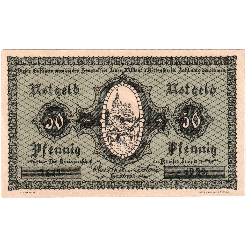 Germania, Zeven, 50 Pfennig, SPL