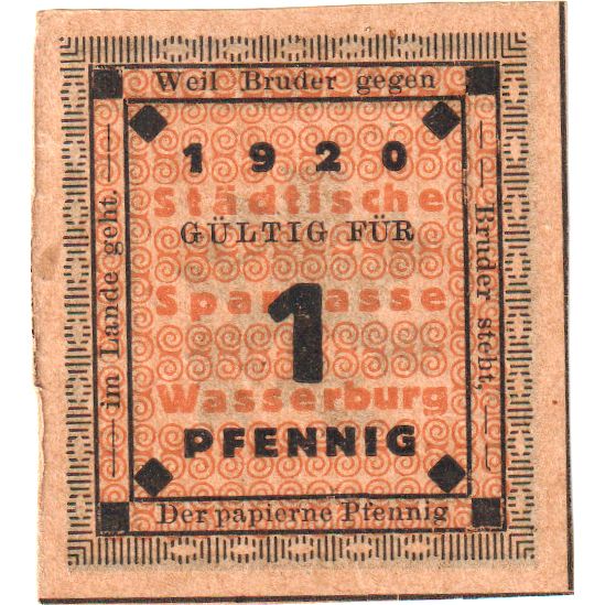 Germania, Wasserburg, 1 Pfennig, SPL