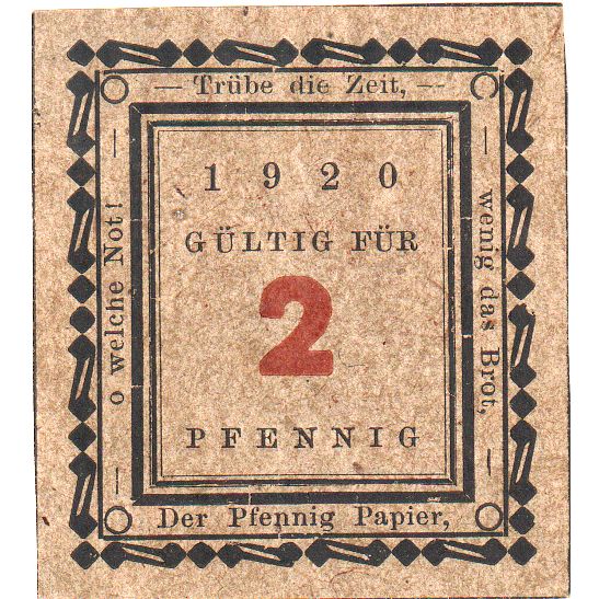 Germania, Wasserburg, 2 Pfennig, SPL