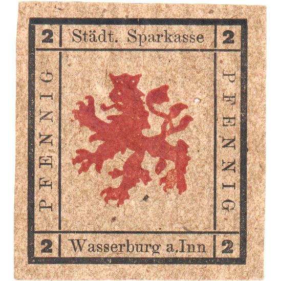 Germania, Wasserburg, 2 Pfennig, SPL