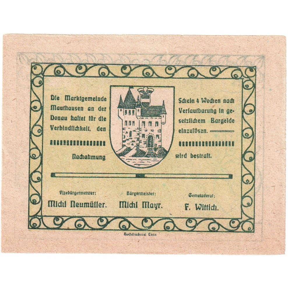 Austria, Mauthausen, 50 Heller, SC