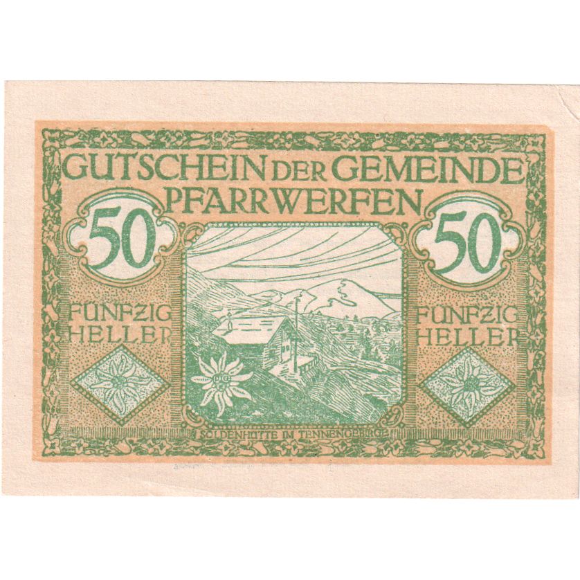 Austria, Pfarrwerfen, 50 Heller, 1920-12-31, UNC(63)