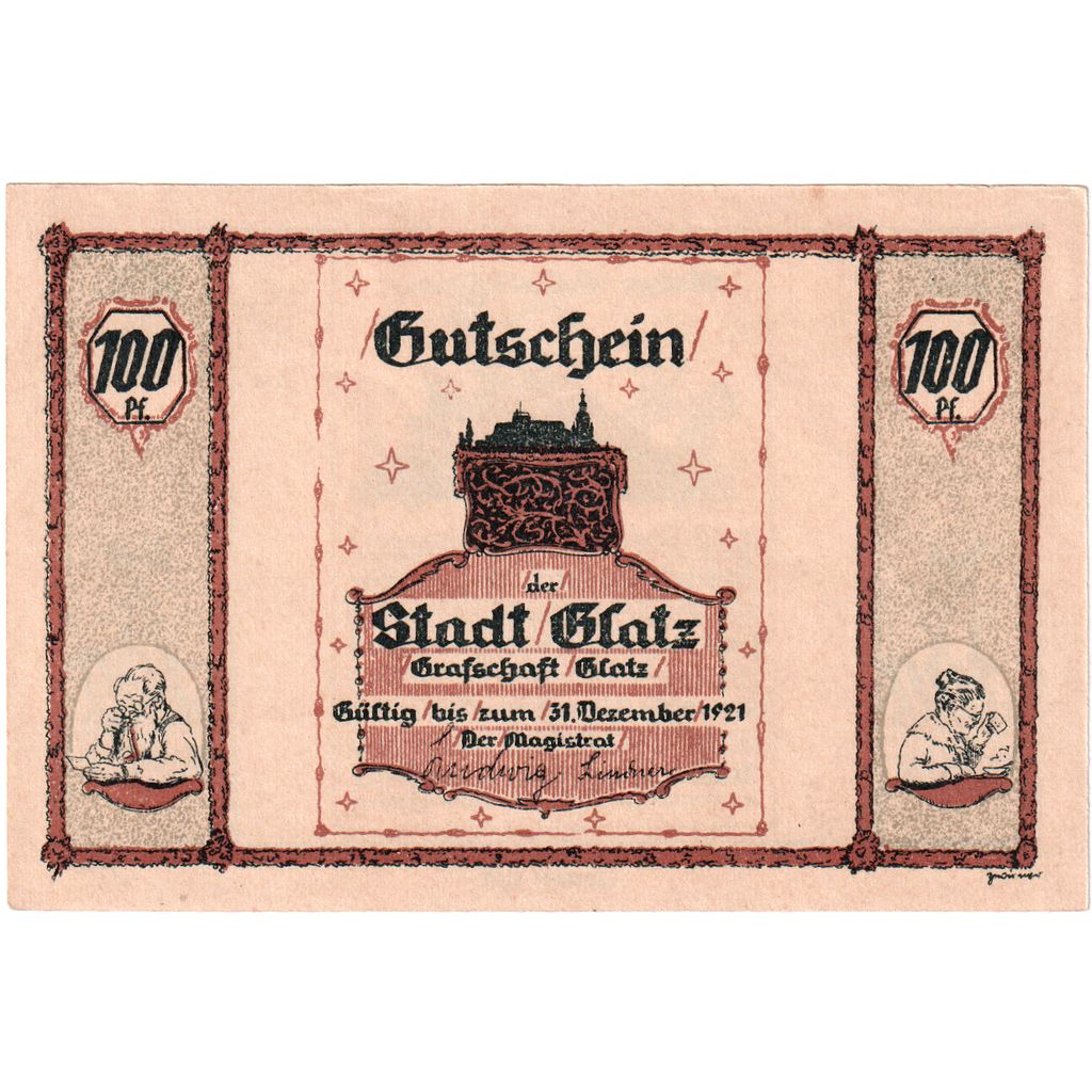 Germania, Glatz, 100 Pfennig, 1921-12-31, SPL