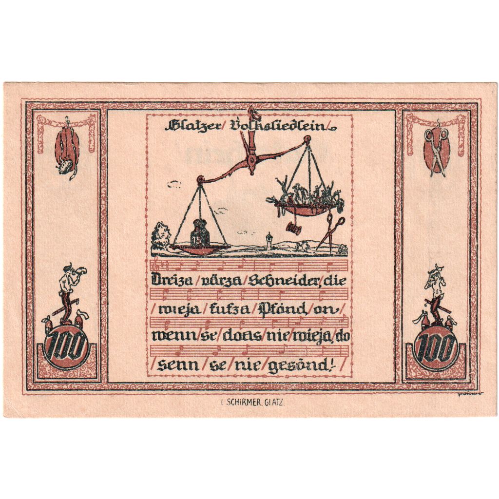 Germania, Glatz, 100 Pfennig, 1921-12-31, SPL