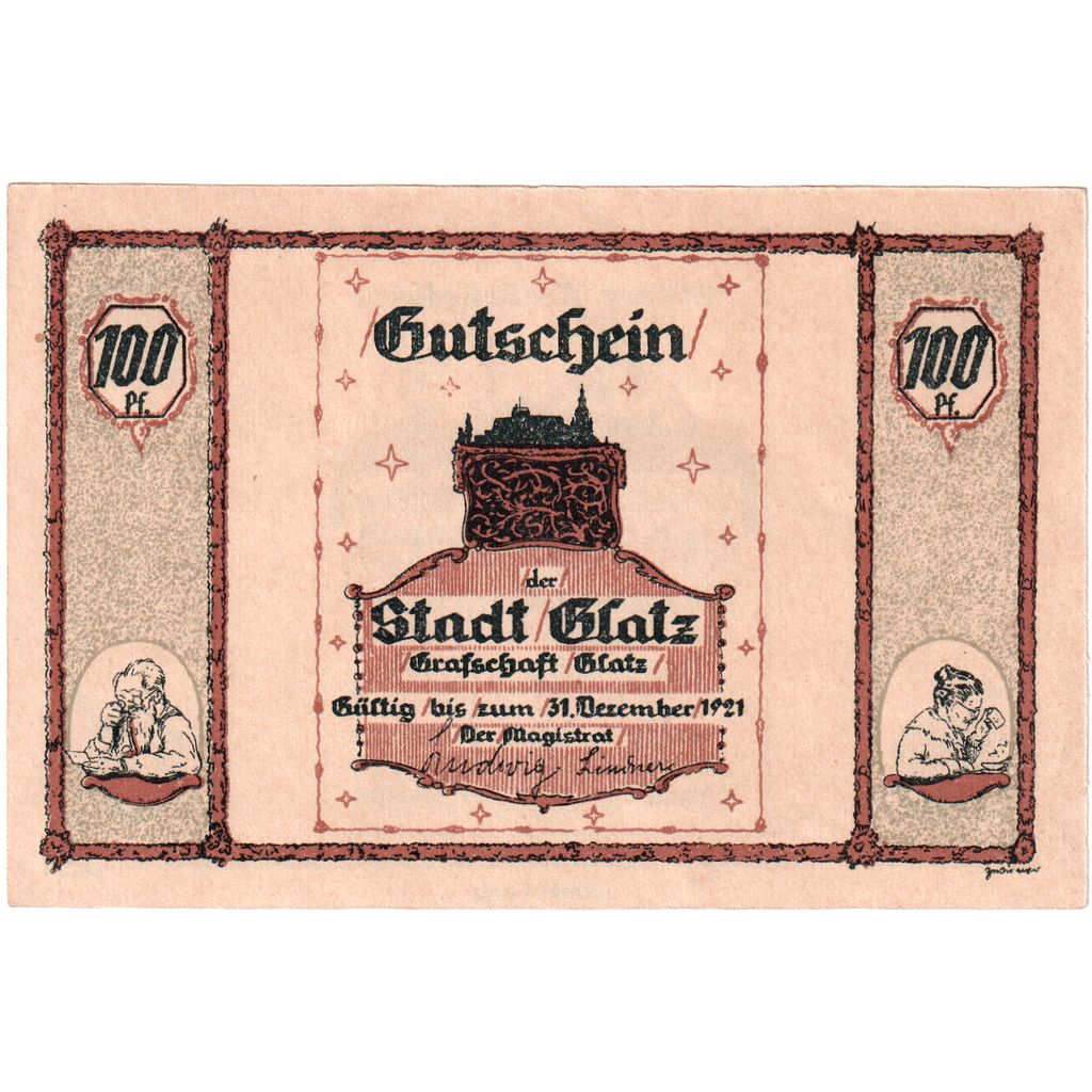 Germania, Glatz, 100 Pfennig, 1921-12-31, SPL