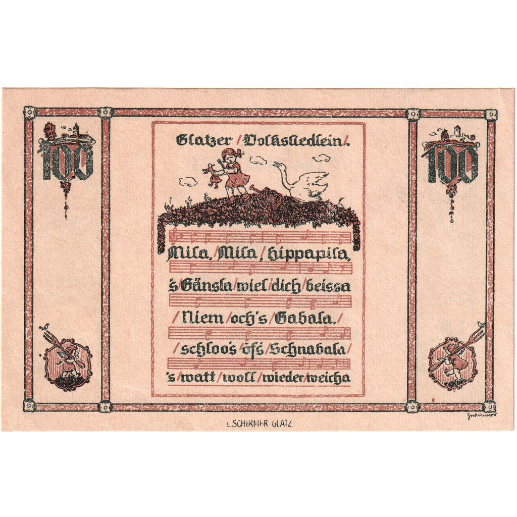 Germania, Glatz, 100 Pfennig, 1921-12-31, SPL