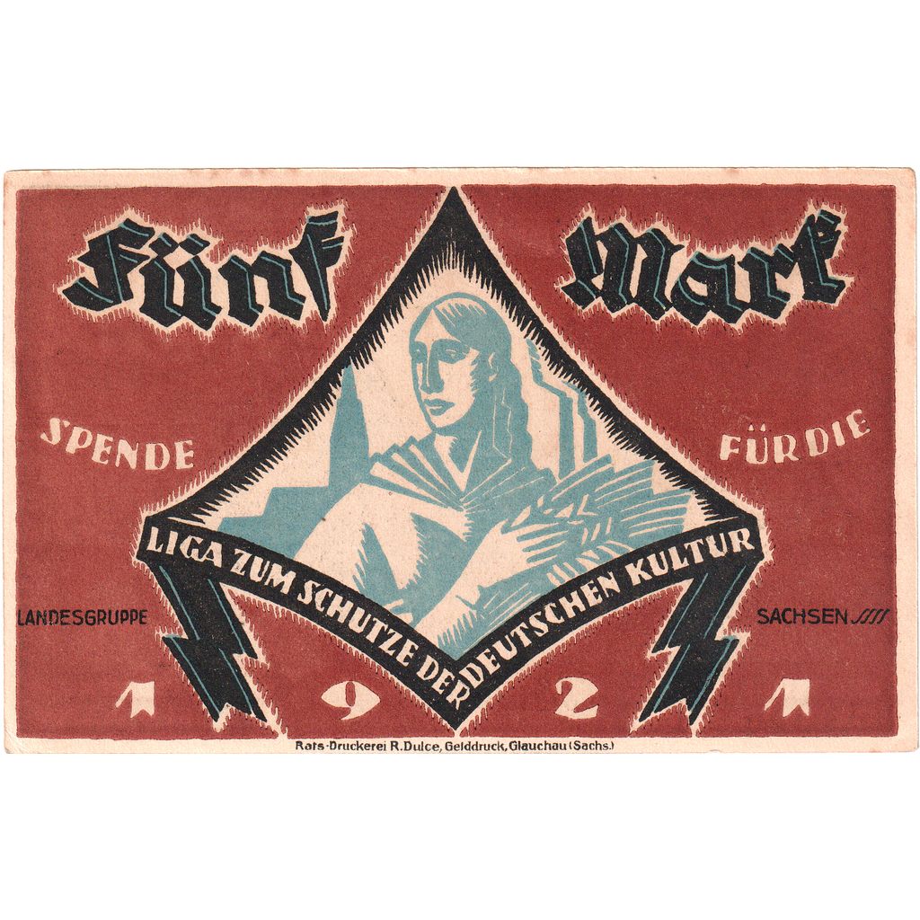 Germania, Glauchau, 5 Mark, BB