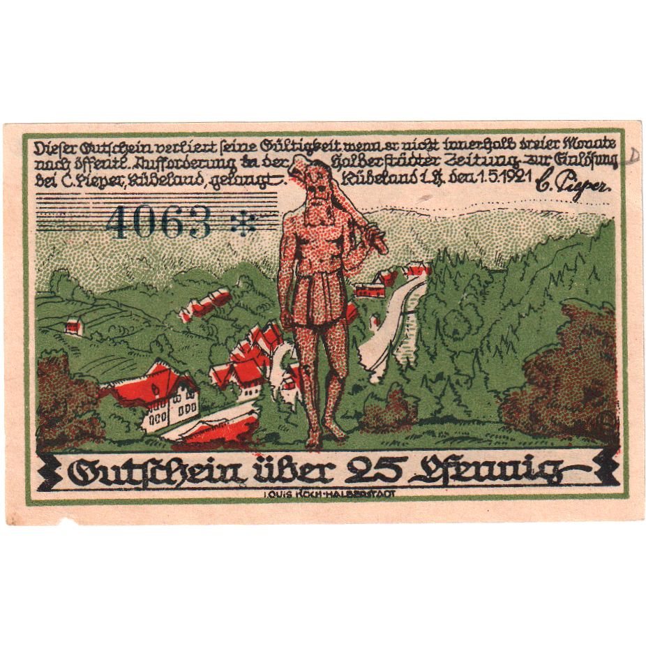 Deutschland, Rübeland, 25 Pfennig, 1921-05-01, VZ