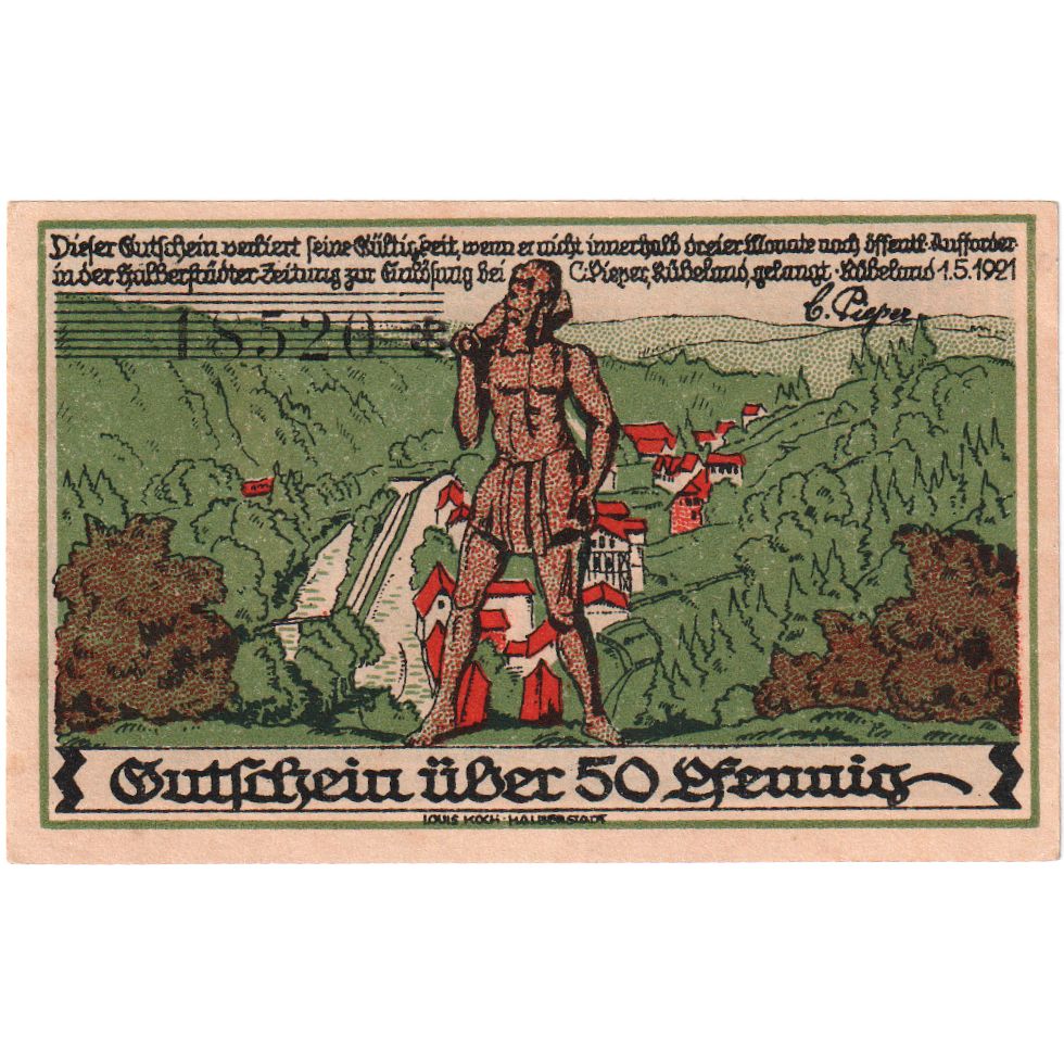 Alemania, Rübeland, 50 Pfennig, 1921-05-01, SC