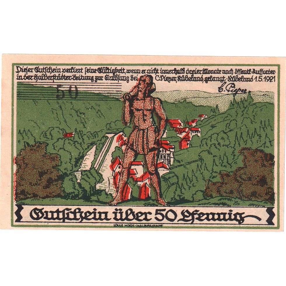 Duitsland, Rübeland, 50 Pfennig, 1921-05-01, SPL