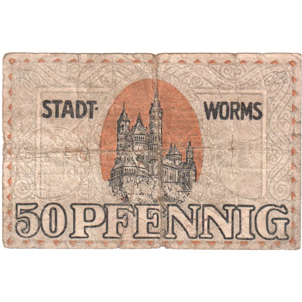 Germany, Worms, 50 Pfennig, 1919-08-30, VF(20-25)