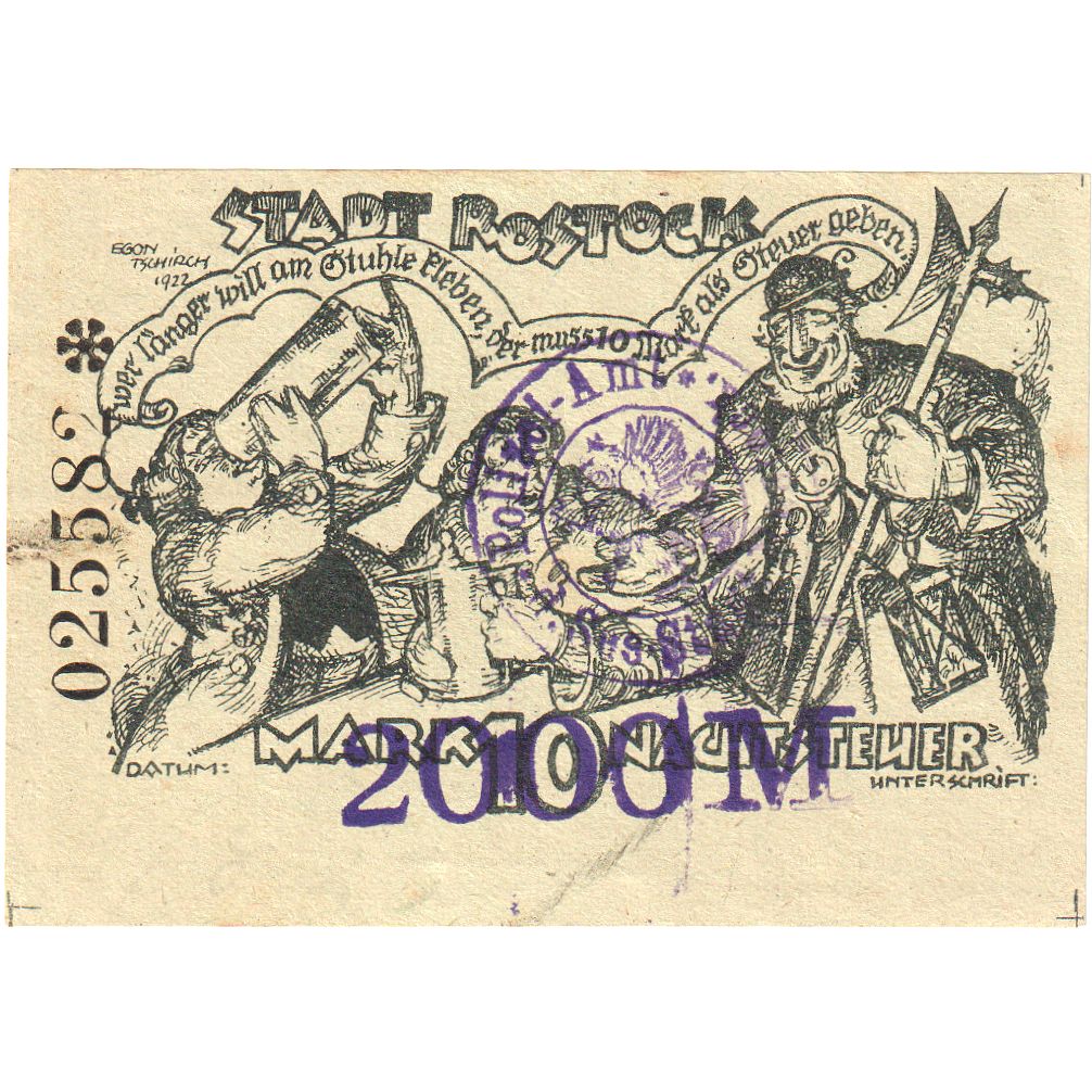 Niemcy, Rostock, 2000 Mark, AU(55-58)