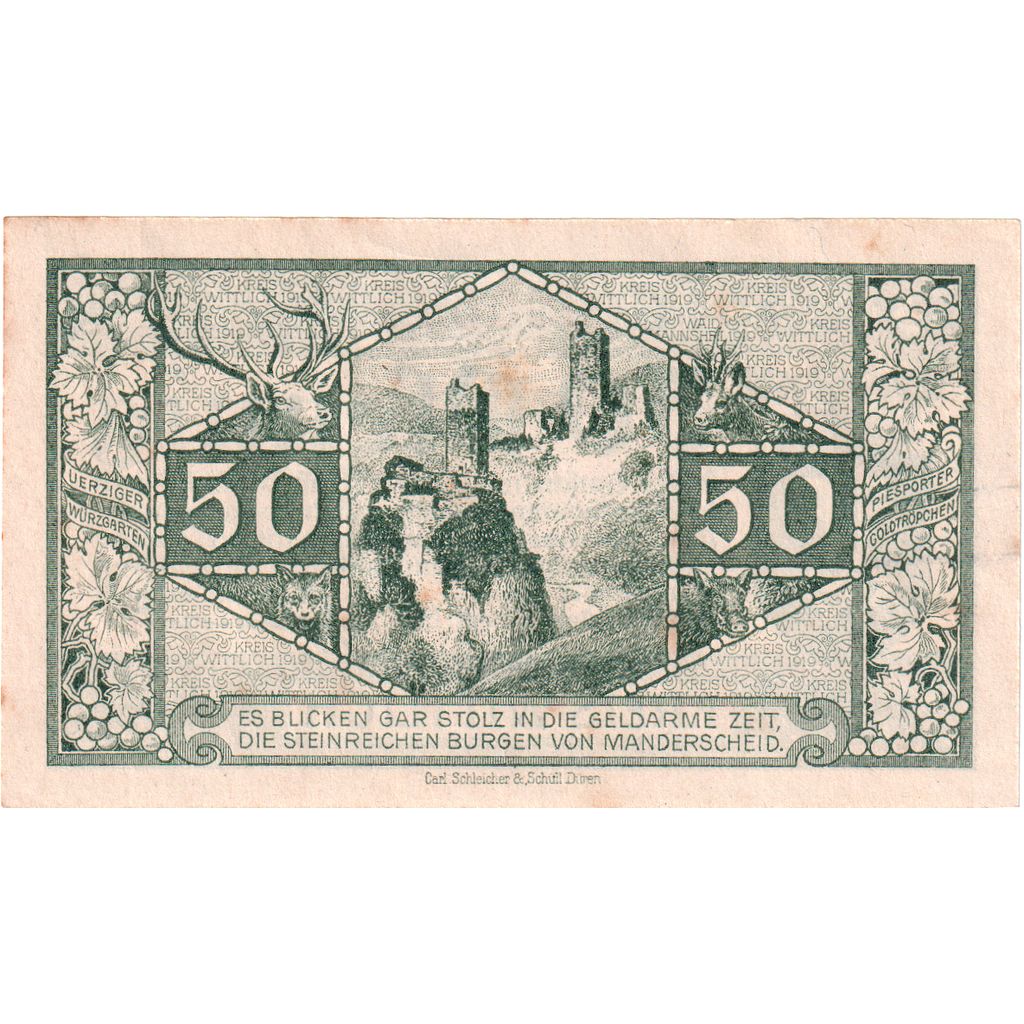 Deutschland, Kreis Wittlich, 50 Pfennig, 1919-09-15, UNZ-
